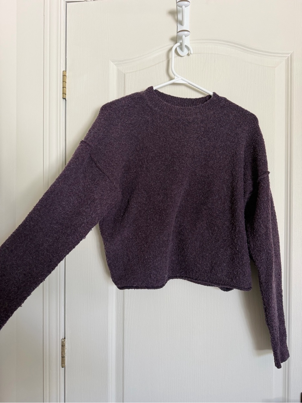twik Dark Plum Crewneck Textured Sweater